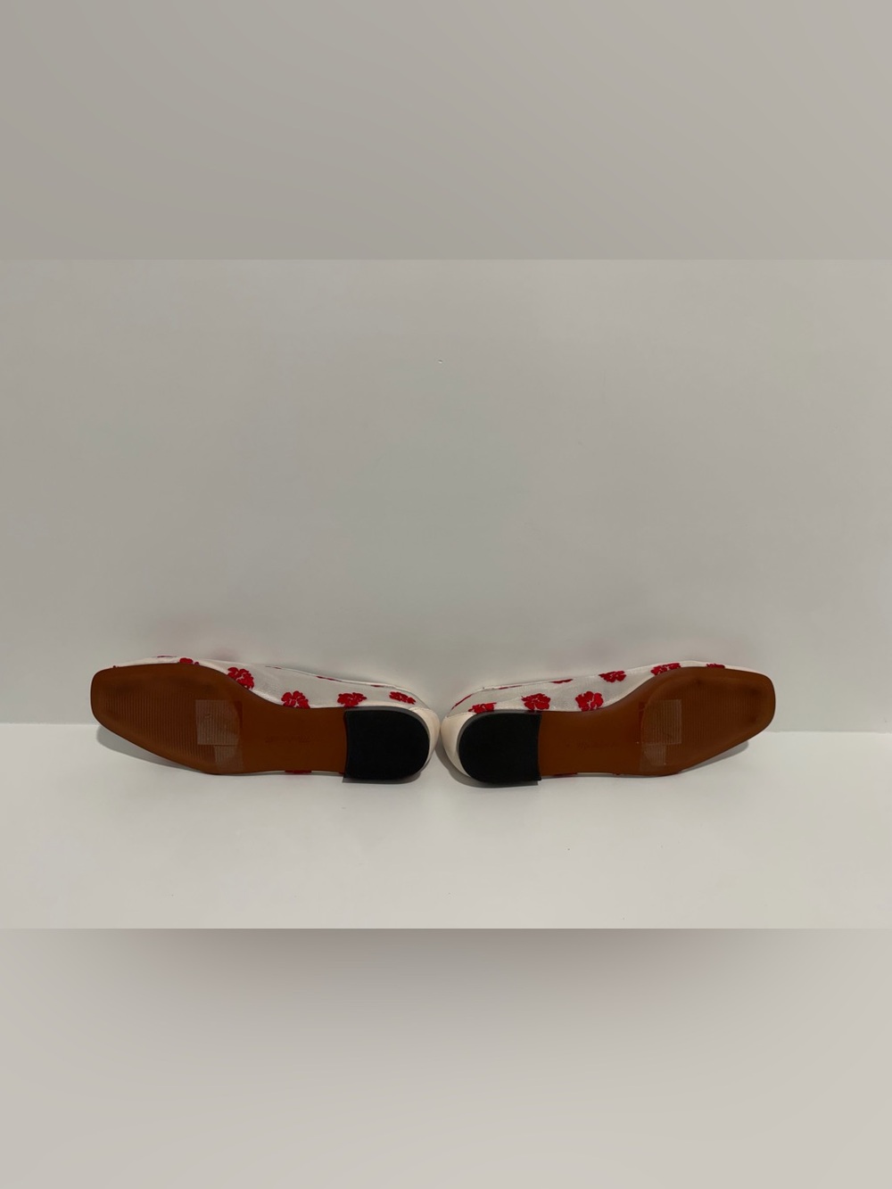 Madewell The Mylie Mesh Ballet Flat vintage ivory red embroidered flowers OA575 - Picture 11 of 11